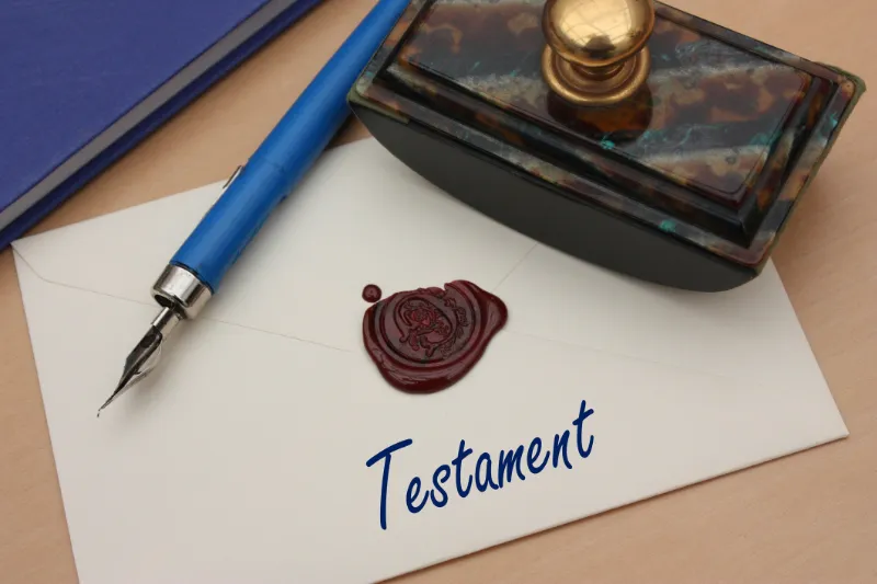 Umschlag mit Testament
